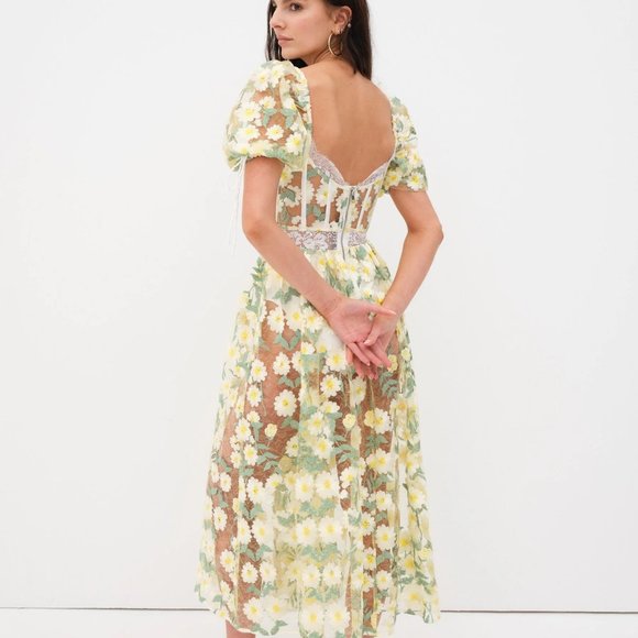 FOR LOVE & LEMONS Carson Midi Daisy Dress (size XS, S & M) NWT - Picture 2 of 13